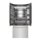 ZLINE 36 in. French Door Built-In Bottom Freezer Refrigerator 19.6 cu. ft. with Water Dispenser, Ice Maker, Stainless Steel Finish, Stainless Steel Interior, Champagne Bronze Accents (SRBIVZ-304-36CB)