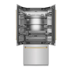 ZLINE 36 in. Built-In French Door Refrigerator 19.6 Cu. Ft. Stainless Steel Water Dispenser Ice Maker Polished Gold Accents (SRBIVZ-304-36G)