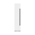ZLINE Autograph 18" 8.6 cu. ft. Left Hinge Column Freezer in White Matte with Graphite Gray Interior and Matte Black Accents, RCFVLZ-WM-18-MB