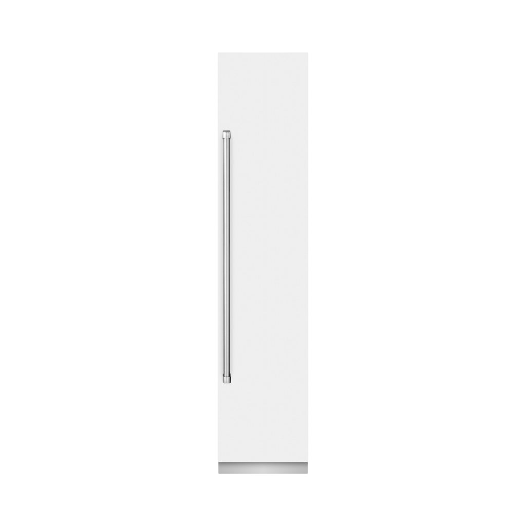 ZLINE 18" 8.6 cu. ft. Right Hinge Column Freezer in White Matte with Graphite Gray Interior, RCFVR-WM-18
