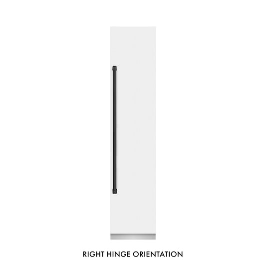 ZLINE Autograph 18" 8.6 cu. ft. Right Hinge Column Freezer in White Matte with Graphite Gray Interior and Matte Black Accents, RCFVRZ-WM-18-MB
