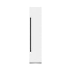 ZLINE Autograph 18" 8.6 cu. ft. Right Hinge Column Freezer in White Matte with Graphite Gray Interior and Matte Black Accents, RCFVRZ-WM-18-MB