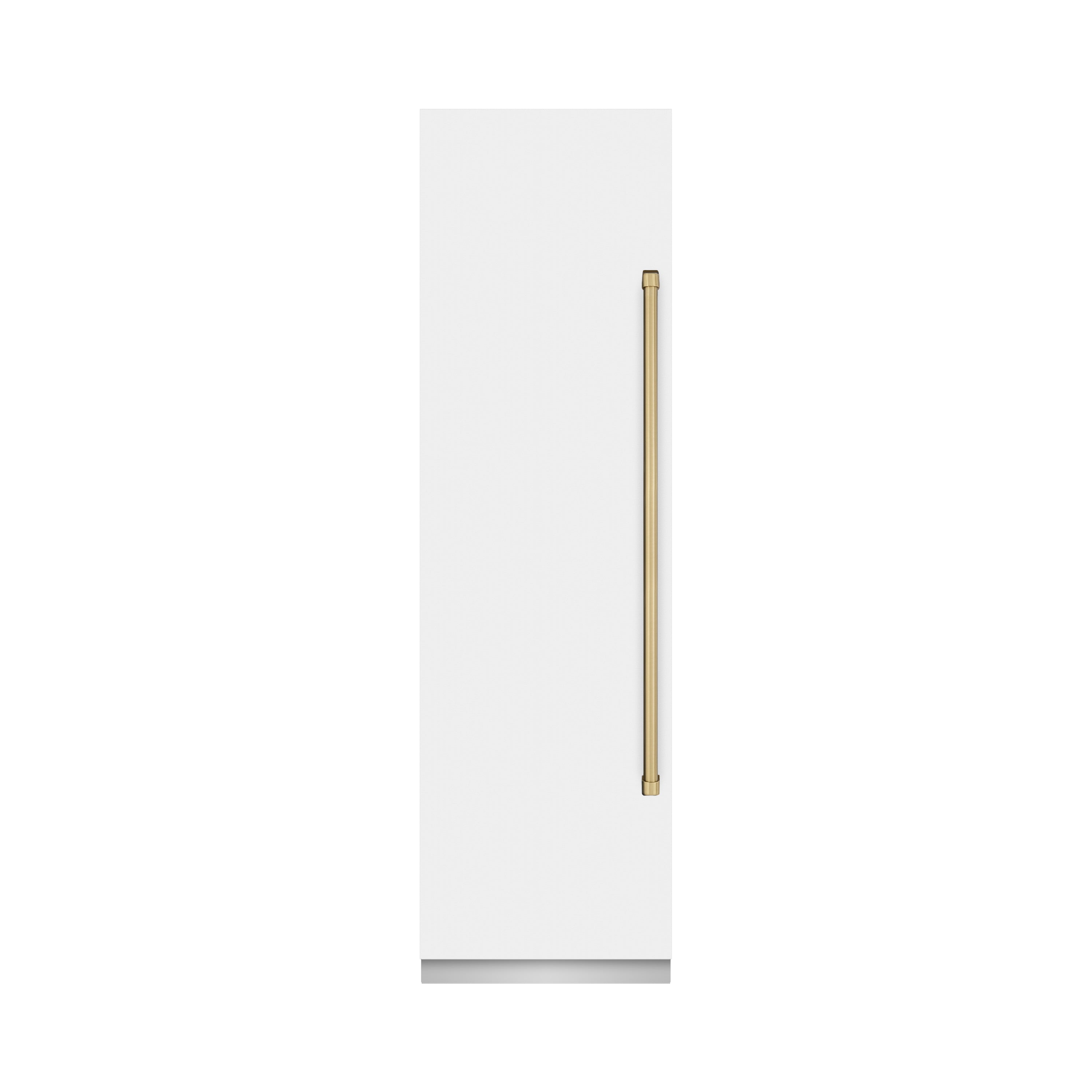 ZLINE Autograph 24" 12.4 cu. ft. Column Freezer in White Matte with Graphite Gray Interior and Champagne Bronze Accents, RCFVZ-WM-24-CB