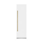 ZLINE 24 in. Column Refrigerator 12.5 cu. ft. White Matte Graphite Gray Interior Polished Gold Accents (RCRVZ-WM-24-G)