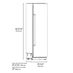 ZLINE 24 in. Column Refrigerator 12.5 cu. ft. White Matte Graphite Gray Interior Matte Black Accents (RCRVZ-WM-24-MB)