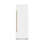ZLINE 30 in. Column Refrigerator 16.7 cu. ft. White Matte with Graphite Gray Interior & Champagne Bronze Accents (RCRVZ-WM-30-CB)