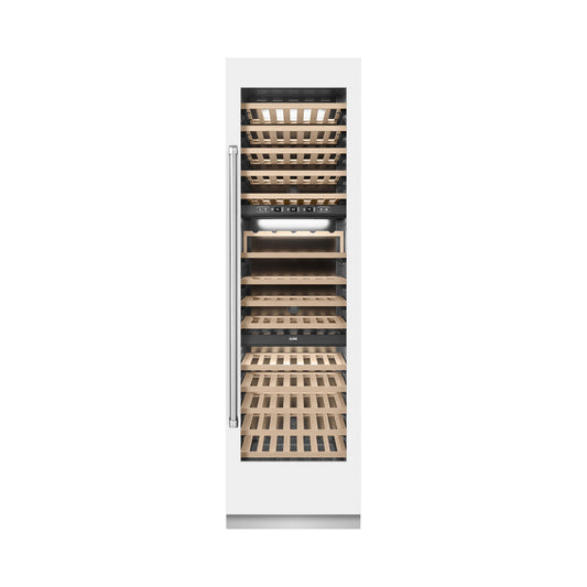 ZLINE 24" 12.4 cu. ft. Triple Zone 100 Bottle Column Wine Cooler in White Matte, RCWV-WM-24