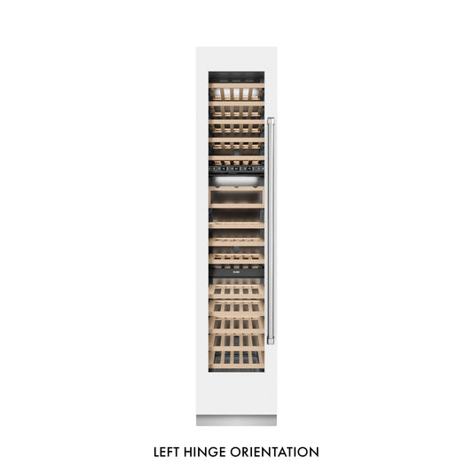 ZLINE 18" 9.0 cu. ft. Triple Zone 68 Bottle Left Hinge Column Wine Cooler in White Matte, RCWVL-WM-18