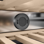 ZLINE Autograph 18" 9.0 cu. ft. Triple Zone 68 Bottle Left Hinge Column Wine Cooler in White Matte with Matte Black Accents, RCWVLZ-WM-18-MB
