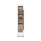 ZLINE Autograph 18" 9.0 cu. ft. Triple Zone 68 Bottle Left Hinge Column Wine Cooler in White Matte with Matte Black Accents, RCWVLZ-WM-18-MB