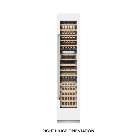 ZLINE 18" 9.0 cu. ft. Triple Zone 68 Bottle Right Hinge Column Wine Cooler in White Matte, RCWVR-WM-18