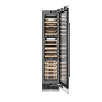 ZLINE Autograph 18" 9.0 cu. ft. Triple Zone 68 Bottle Right Hinge Column Wine Cooler in White Matte with Matte Black Accents, RCWVRZ-WM-18-MB