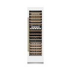 ZLINE Autograph 24" 12.4 cu. ft. Triple Zone 100 Bottle Column Wine Cooler in White Matte and Champagne Bronze Accents, RCWVZ-WM-24-CB