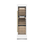 ZLINE Autograph 24" 12.4 cu. ft. Triple Zone 100 Bottle Column Wine Cooler in White Matte and Champagne Bronze Accents, RCWVZ-WM-24-CB