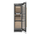 ZLINE Autograph 24" 12.4 cu. ft. Triple Zone 100 Bottle Column Wine Cooler in White Matte and Champagne Bronze Accents, RCWVZ-WM-24-CB