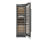ZLINE Autograph 24" 12.4 cu. ft. Triple Zone 100 Bottle Column Wine Cooler in White Matte and Matte Black Accents, RCWVZ-WM-24-MB