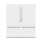 ZLINE 72 in French Door Built-In Bottom Freezer Refrigerator 39.6 Cu. Ft. Dual Ice Makers Water Dispensers White Matte Graphite Gray Interior (GRBIT-WM-72)