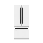 ZLINE 36-Inch Built-In French Door Refrigerator 19.6 Cu. Ft. Bottom Freezer Water Dispenser Ice Maker White Matte Matte Black Accents (GRBIVZ-WM-36-MB)