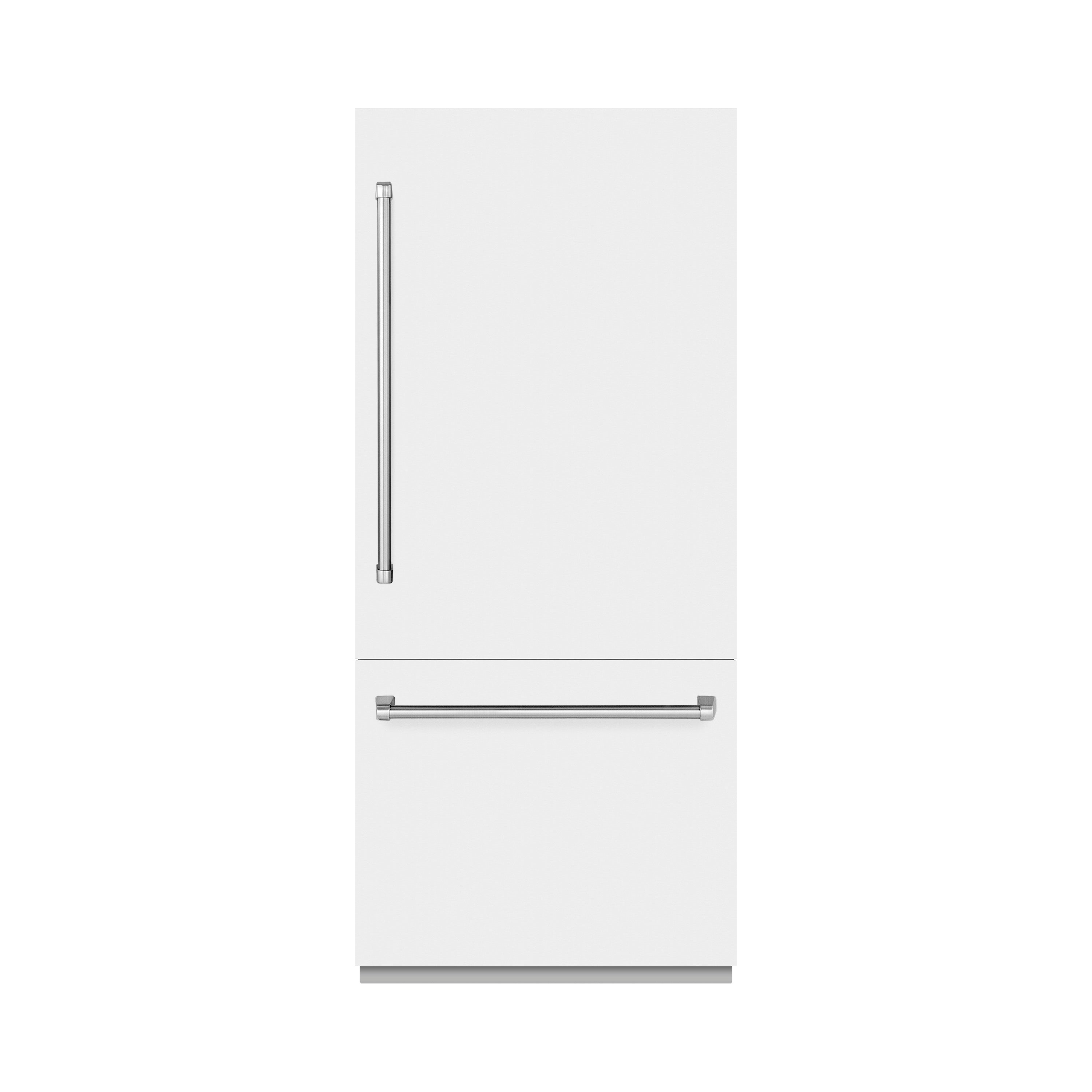 ZLINE 36 in Built-In Bottom Freezer Refrigerator 19.8 cu. ft. White Matte Water Dispenser Ice Maker (RBIT-WM-36)