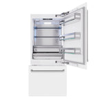ZLINE 36 in Built-In Bottom Freezer Refrigerator 19.8 cu. ft. White Matte Water Dispenser Ice Maker (RBIT-WM-36)