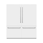 ZLINE 72 in. Built-In French Door Refrigerator 39.6 cu. ft. Bottom Freezer Water Dispensers Ice Makers White Matte (RBIT-WM-72)
