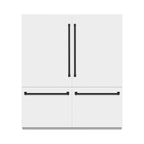 ZLINE 72 in. French Door Built-In Bottom Freezer Refrigerator 39.6 Cu. Ft. White Matte with Water Dispensers, Ice Makers, Matte Black Accents (RBITZ-WM-72-MB)