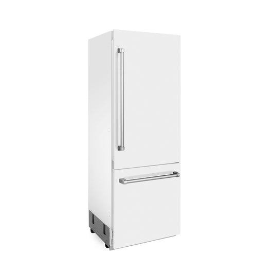 ZLINE 30 in Built-In Refrigerator 16.1 cu. ft. Internal Water & Ice Dispenser White Matte (RBIV-WM-30)