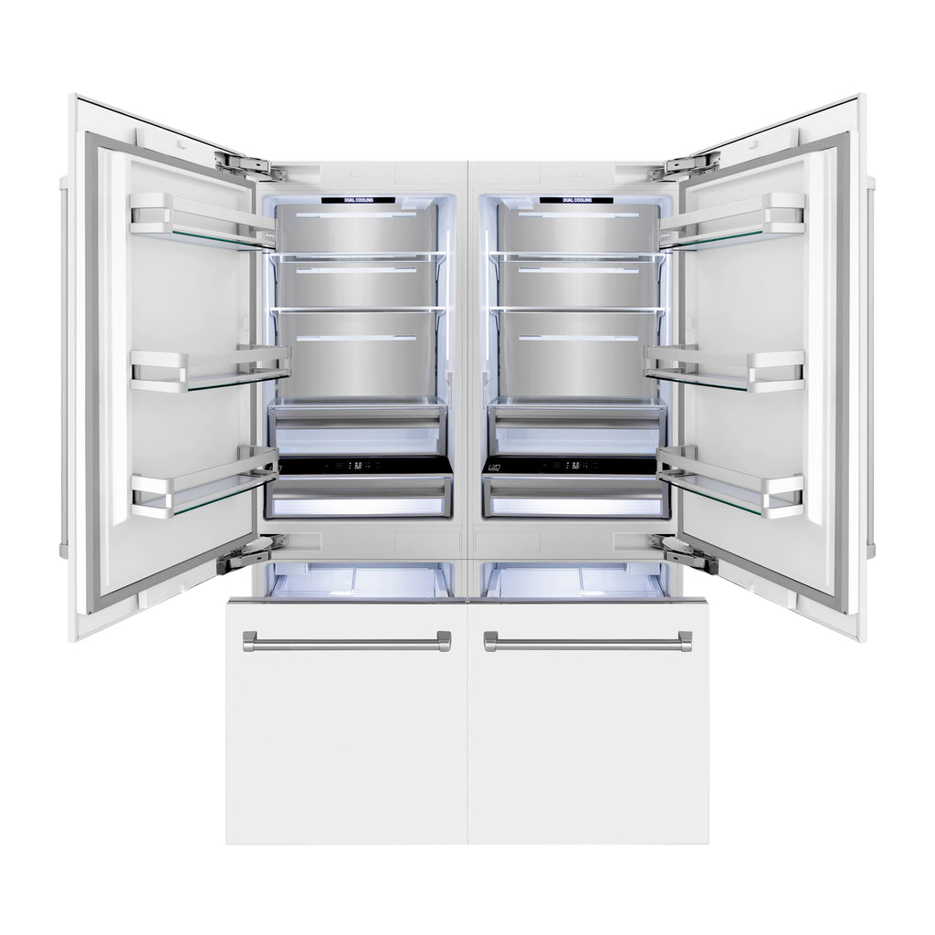 ZLINE 60 in. Built-In Refrigerator 32.2 cu. ft. Internal Water & Ice Dispenser White Matte (RBIV-WM-60)