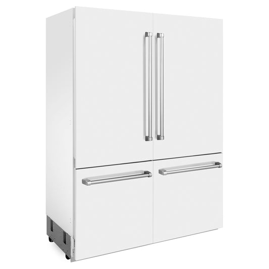 ZLINE 60 in. Built-In Refrigerator 32.2 cu. ft. Internal Water & Ice Dispenser White Matte (RBIV-WM-60)