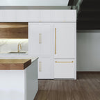 ZLINE 30-Inch Built-In Refrigerator 16.1 Cu. Ft. Internal Water & Ice Dispenser White Matte with Gold Accents (RBIVZ-WM-30-G)