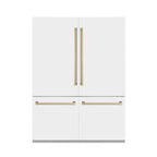 ZLINE 60 in. Built-In Refrigerator 32.2 cu. ft. Internal Water & Ice Dispenser White Matte Champagne Bronze Accents (RBIVZ-WM-60-CB)