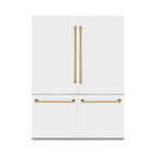 ZLINE 60 in Built-In Refrigerator 32.2 cu ft Internal Water & Ice Dispenser White Matte Gold Accents (RBIVZ-WM-60-G)