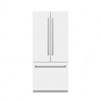 ZLINE 36 in. French Door Built-In Bottom Freezer Refrigerator 19.6 Cu. Ft. with Water Dispenser, Ice Maker, White Matte Finish, Stainless Steel Interior (SRBIV-WM-36)