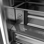 ZLINE 36 in. French Door Built-In Bottom Freezer Refrigerator 19.6 Cu. Ft. Water Dispenser Ice Maker White Matte Stainless Steel Interior Champagne Bronze Accents (SRBIVZ-WM-36-CB)