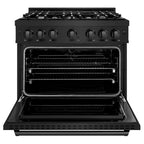 ZLINE 36-Inch Classic Dual Fuel Range, 6 Burner Gas Cooktop, 5.2 cu. ft. Electric Convection Oven, Black Stainless Steel (CDRB-36)