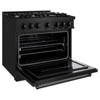 ZLINE 36-Inch Classic Dual Fuel Range, 6 Burner Gas Cooktop, 5.2 cu. ft. Electric Convection Oven, Black Stainless Steel (CDRB-36)