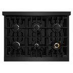 ZLINE 36-Inch Classic Dual Fuel Range, 6 Burner Gas Cooktop, 5.2 cu. ft. Electric Convection Oven, Black Stainless Steel (CDRB-36)
