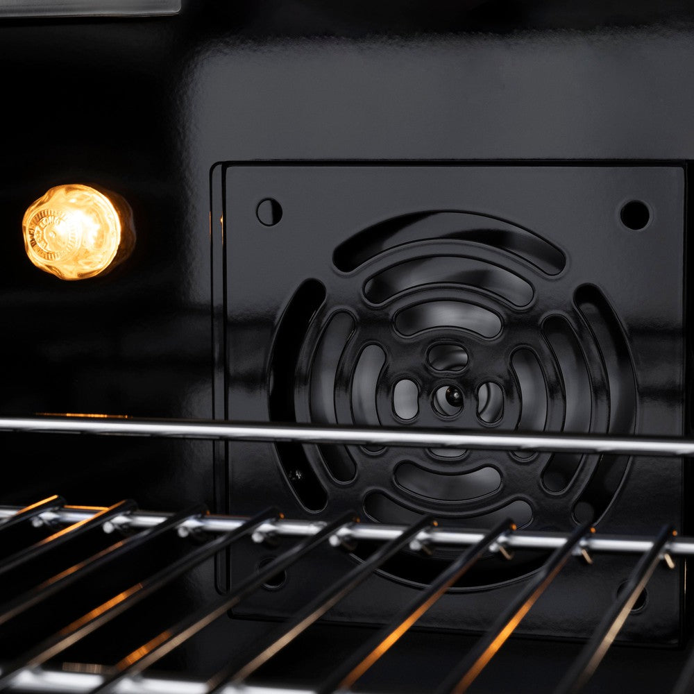 ZLINE Select 36 in. Dual Fuel Range with 6 Brass Burners and Electric Convection Oven, 5.2 cu. ft., Black Stainless Steel (HDRB-BR-36)