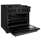ZLINE 36-Inch Classic Dual Fuel Range, 5.2 cu. ft. Electric Convection Oven, 6 Brass Gas Burners, Black Stainless Steel (CDRB-BR-36)