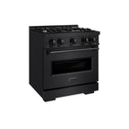 ZLINE 30 in. 4.2 cu. ft. Classic Dual Fuel Range with 4 Gas Burners in Black Stainless Steel (CDRB-30)