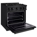 ZLINE 30 in. 4.2 cu. ft. Classic Dual Fuel Range with 4 Gas Burners in Black Stainless Steel (CDRB-30)