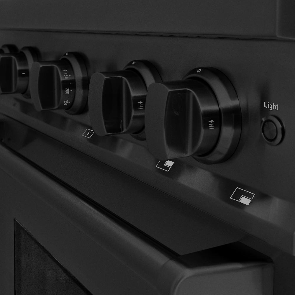 ZLINE 30 in. Gas Range 4.2 cu. ft. Capacity with 4 Brass Burners Black Stainless Steel (CGRB-BR-30)