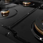ZLINE 48 In. Rangetop In Black Stainless Steel With 7 Gas Brass Burners, RTB-BR-48
