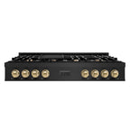 ZLINE Autograph Edition 48 In. Porcelain Rangetop with 7 Gas Burners in Black Stainless Steel and Champagne Bronze Accents, RTBZ-48-CB