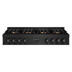 ZLINE 48" Classic Gas Rangetop with 8 Burner DuoPro™ Cooktop in Black Stainless Steel, PCRTB-48