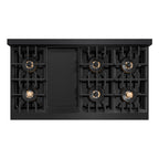 ZLINE 48" Classic Gas Rangetop with 8 Burner DuoPro™ Cooktop in Black Stainless Steel, PCRTB-48