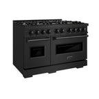 ZLINE 48 in. Gas Range – 6.7 cu. ft. Double Oven, 8 Burners, Black Stainless Steel (CGRB-48)