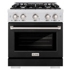 ZLINE Select 30 in. Dual Fuel Range with 4 Gas Burners and Electric Convection Oven, 4.2 cu. ft., Satin Stainless Steel with Black Matte Door (HDRS-BLM-30)