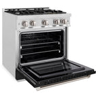 ZLINE Select 30 in. Dual Fuel Range with 4 Gas Burners and Electric Convection Oven, 4.2 cu. ft., Satin Stainless Steel with Black Matte Door (HDRS-BLM-30)