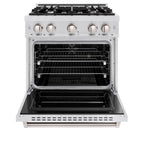 ZLINE Classic 30 in. Dual Fuel Range with 4 Burner Gas Cooktop and Electric Convection Oven, 4.2 cu. ft., Satin Stainless Steel (CDRS-30)